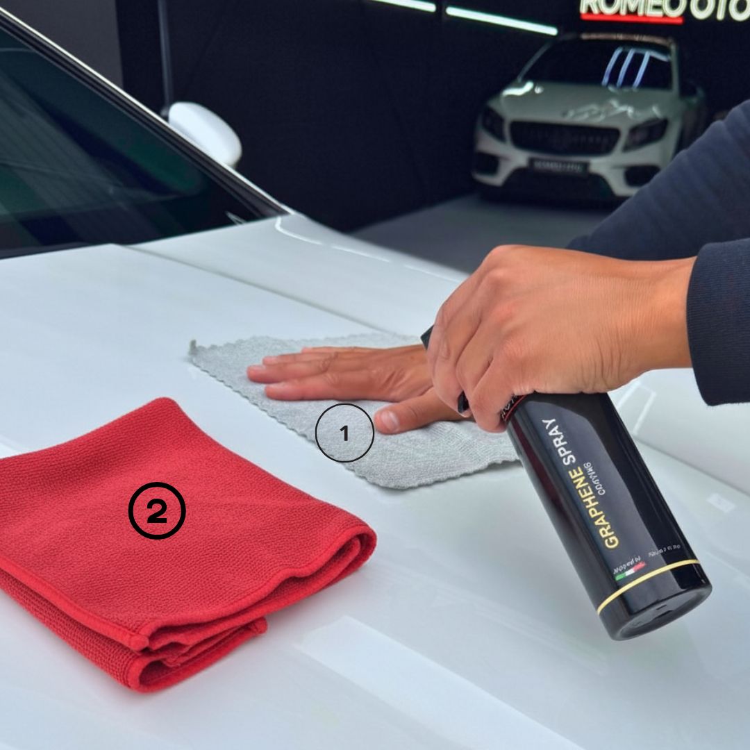 Graphene Spray aangebracht op autolak tijdens detailen
