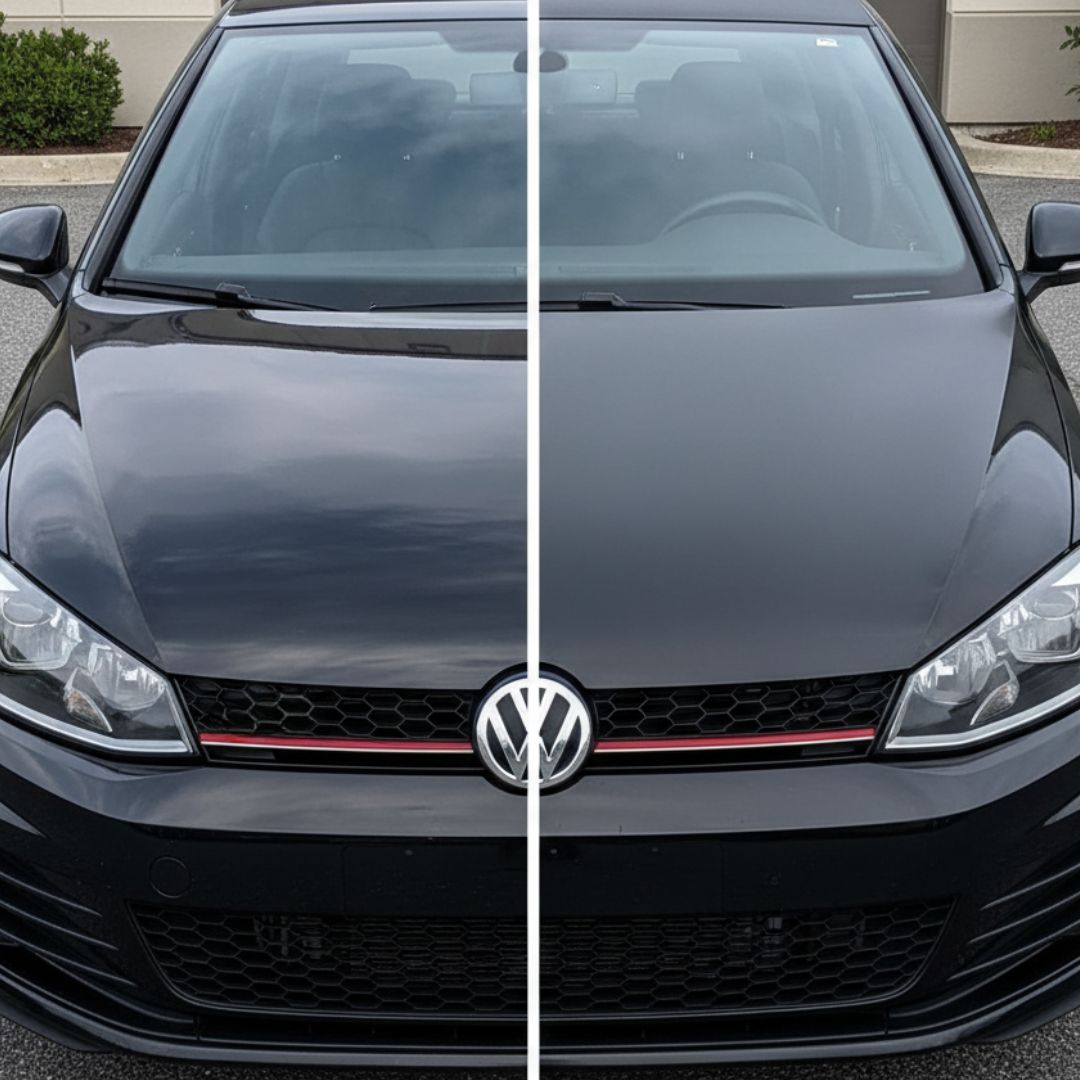 Voor en na resultaat na gebruik van ROMEO OTO Graphene Spray